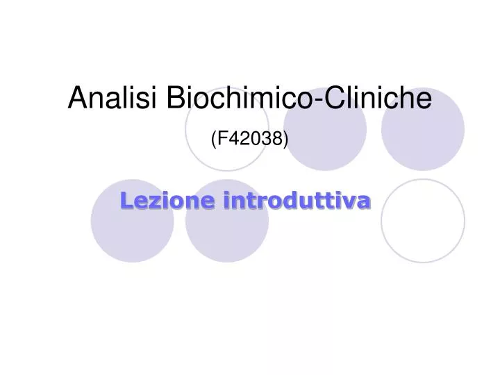 analisi biochimico cliniche f42038