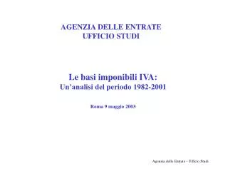 agenzia delle entrate ufficio studi