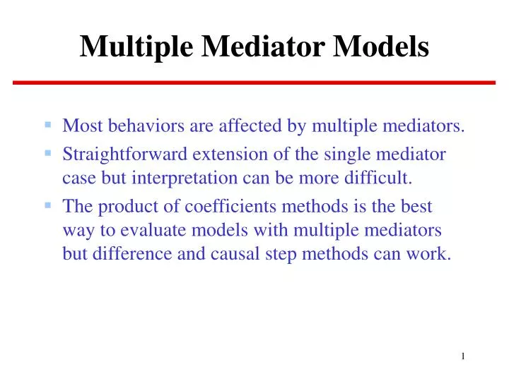 multiple mediator models