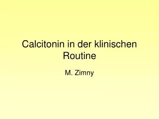 calcitonin in der klinischen routine
