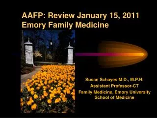 AAFP: Review January 15, 2011 Emory Family Medicine