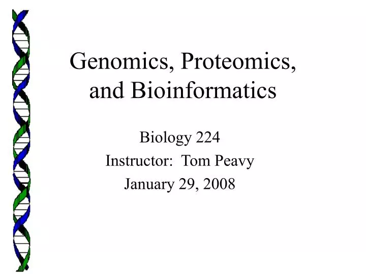 genomics proteomics and bioinformatics