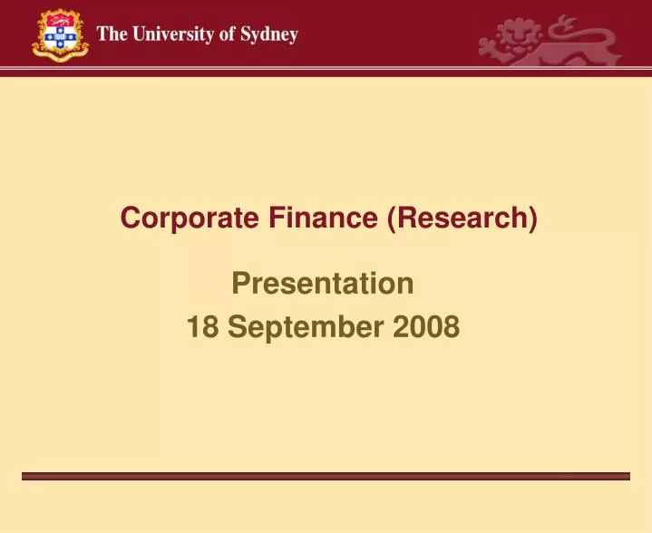 corporate finance research