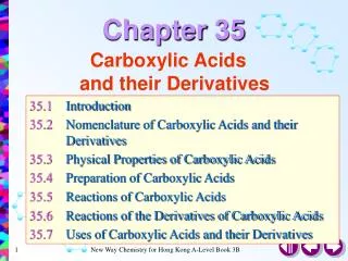 Carboxylic Acids and their Derivatives