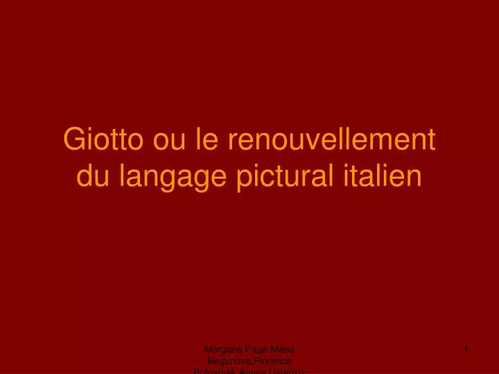 giotto ou le renouvellement du langage pictural italien