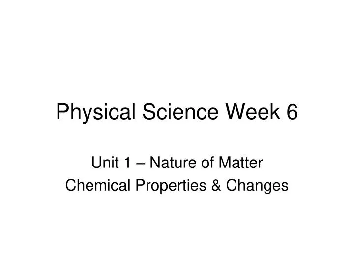physical science week 6