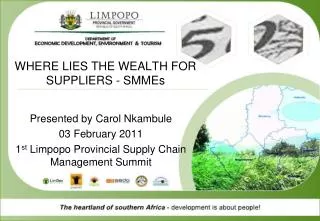 WHERE LIES THE WEALTH FOR SUPPLIERS - SMMEs