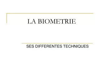 la biometrie