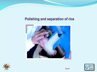 Polishing and separation of rice