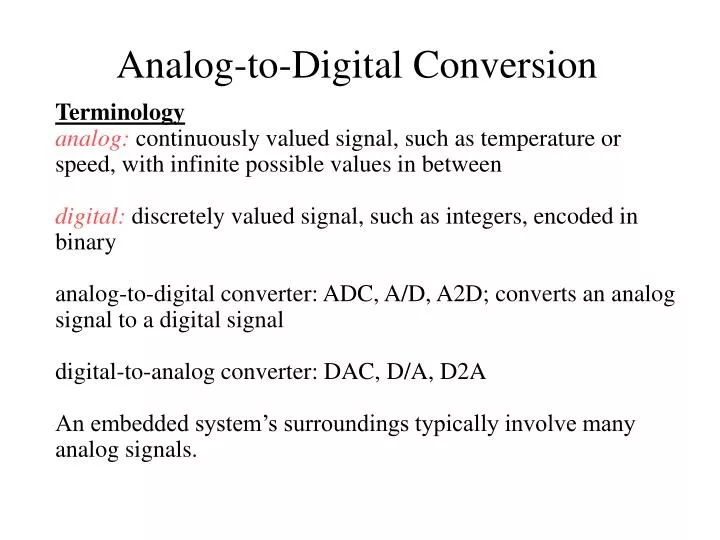 analog to digital conversion