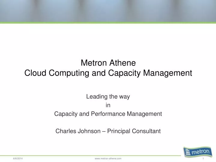 metron athene cloud computing and capacity management