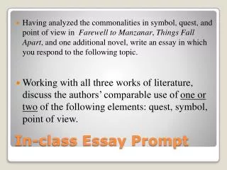 In-class Essay Prompt