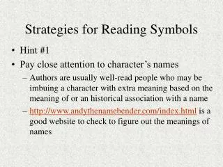 Strategies for Reading Symbols