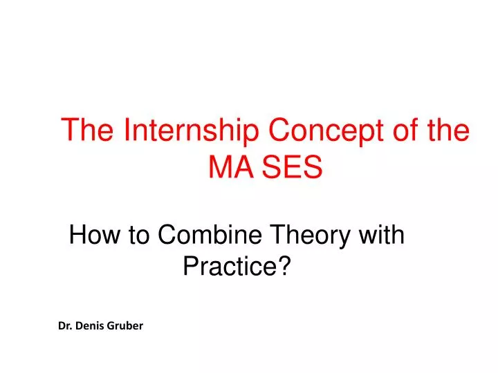 the internship concept of the ma ses