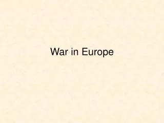 War in Europe