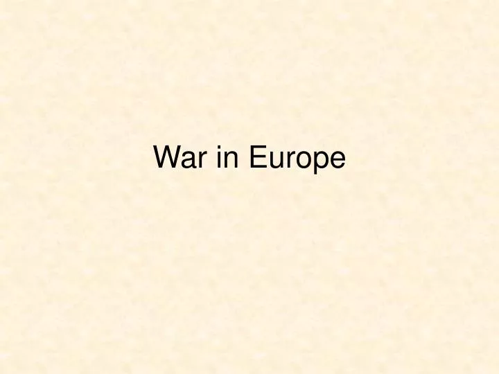 war in europe