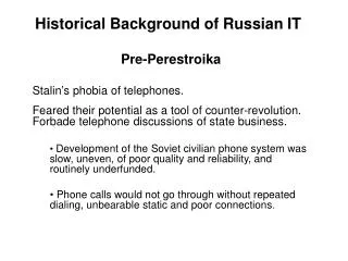 Historical Background of Russian IT