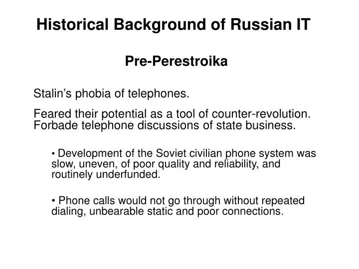 historical background of russian it