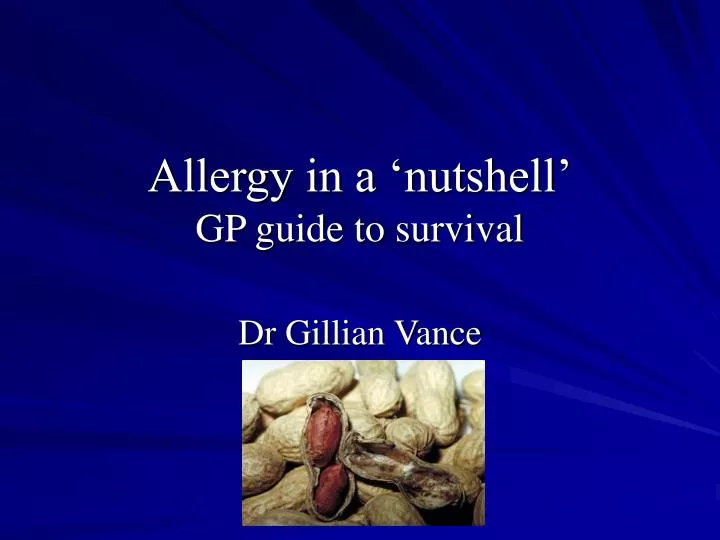 allergy in a nutshell gp guide to survival