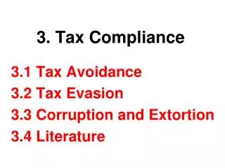 3. Tax Compliance