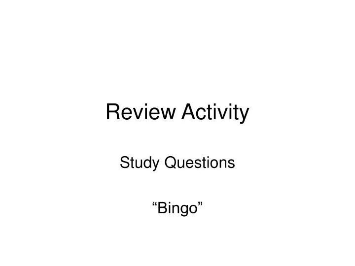 review activity
