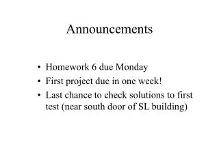 Announcements