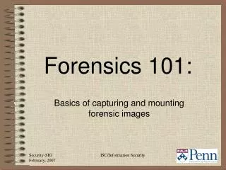 Basics of capturing and mounting forensic images
