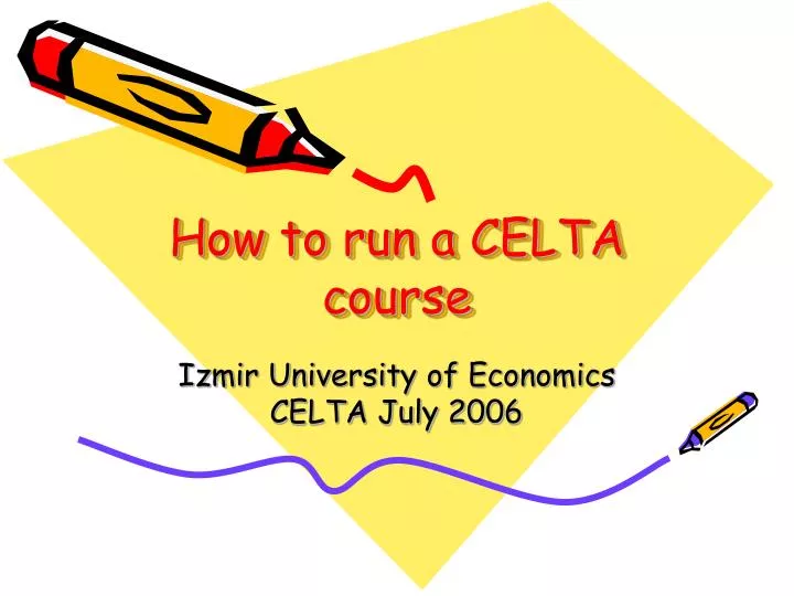how to run a celta course