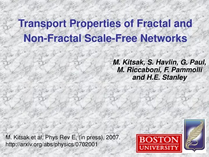 transport properties of fractal and non fractal scale free networks