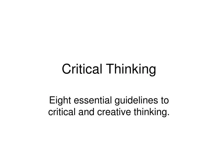 critical thinking