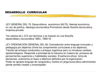 desarrollo curricular