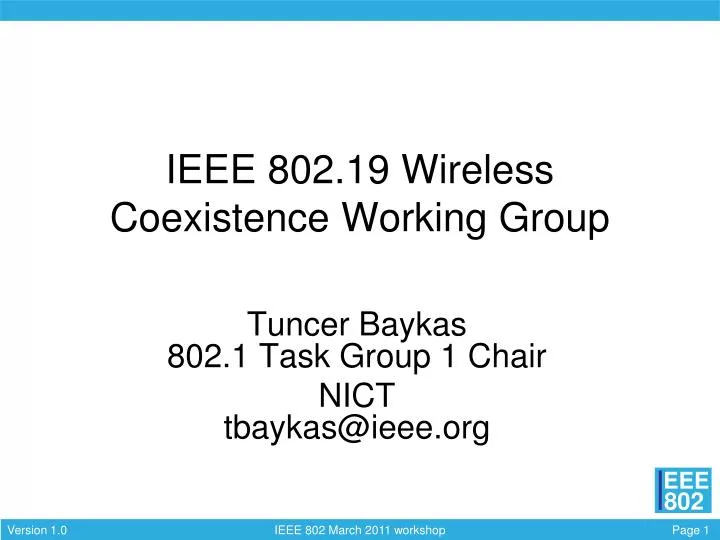 ieee 802 19 wireless coexistence working group