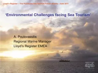 ‘Environmental Challenges facing Sea Tourism’