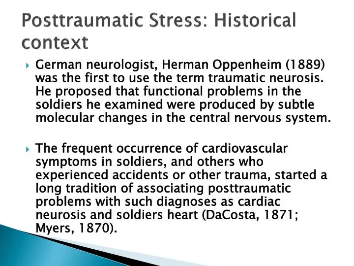 posttraumatic stress historical context