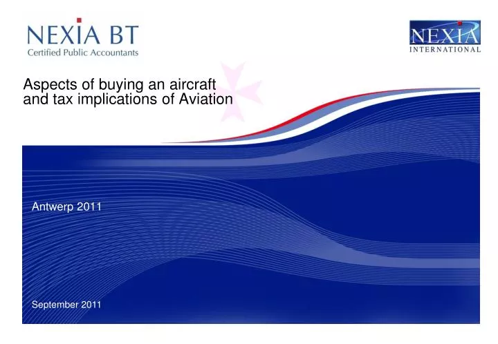 aspects of buying an aircraft and tax implications of aviation