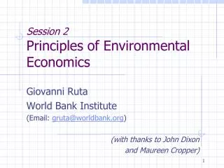 Session 2 Principles of Environmental Economics