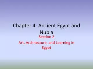 Chapter 4: Ancient Egypt and Nubia