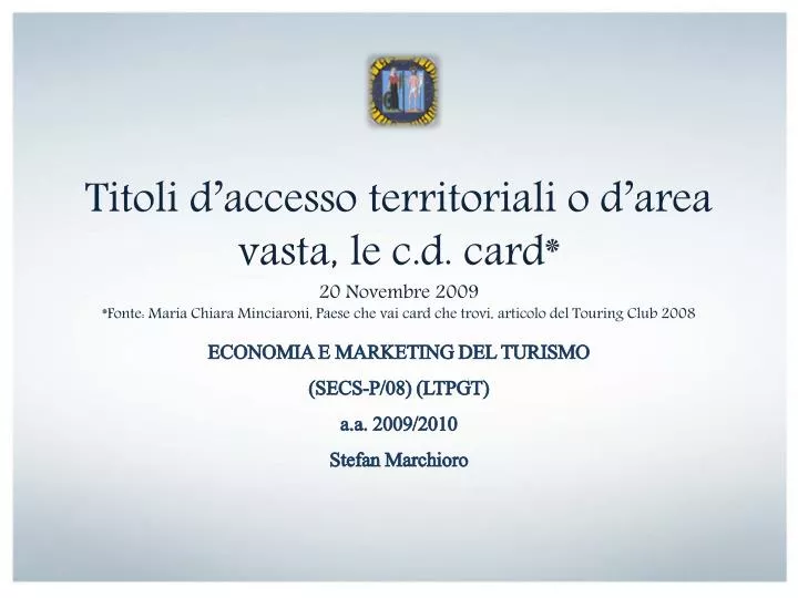 economia e marketing del turismo secs p 08 ltpgt a a 2009 2010 stefan marchioro