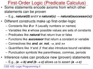 First-Order Logic (Predicate Calculus)