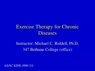Exercise Therapy for Chronic Diseases