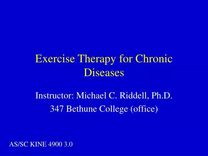 exercise therapy for chronic diseases