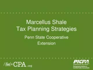 Marcellus Shale Tax Planning Strategies