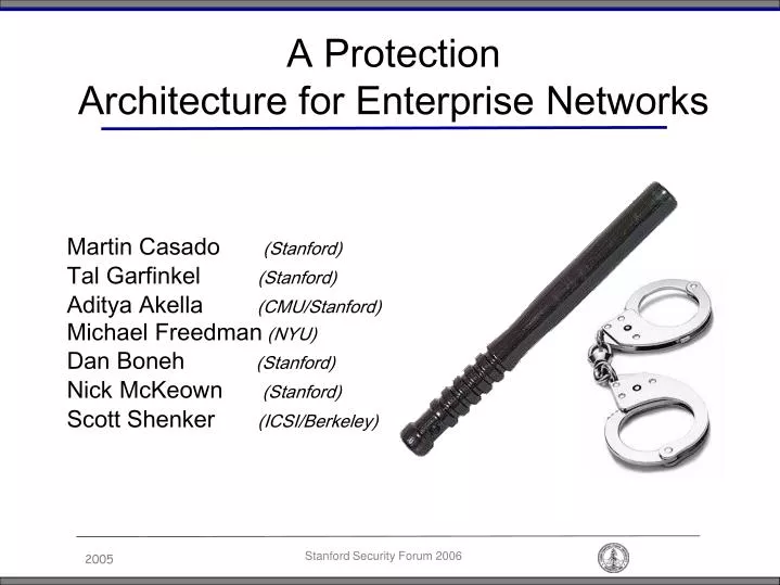 a protection architecture for enterprise networks