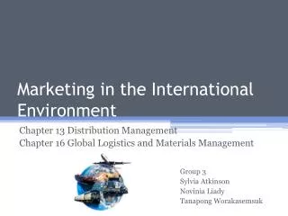 Marketing in the International Environment