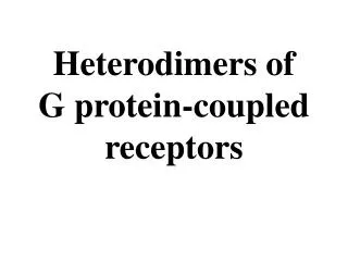 Heterodimers of G protein-coupled receptors