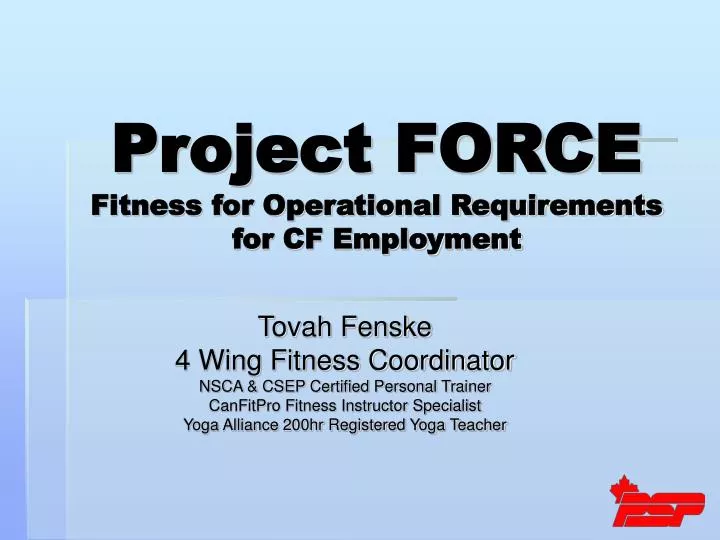 project force fitness for operational requirements for cf employment