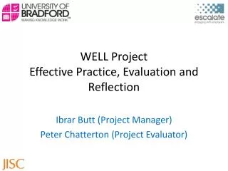 WELL Project Effective Practice, Evaluation and Reflection