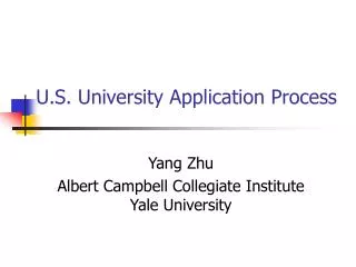 U.S. University Application Process