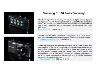 Samsung SH100 Press Summary