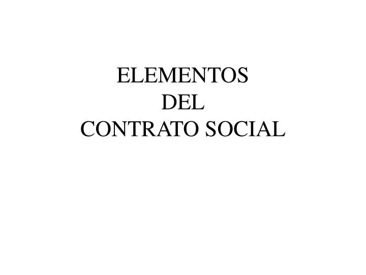 elementos del contrato social